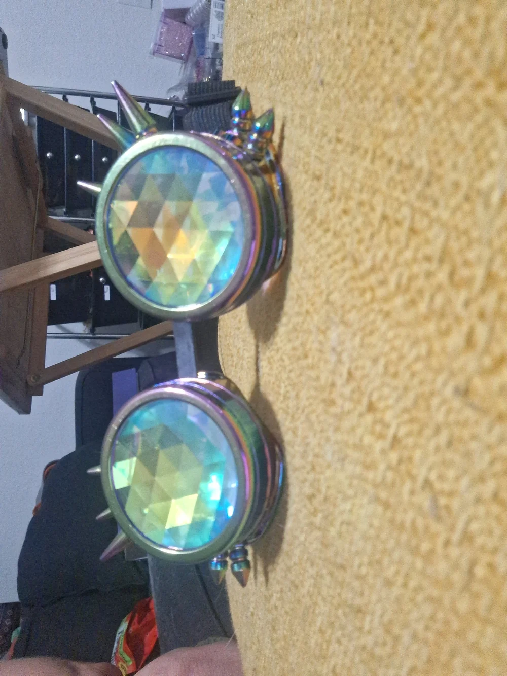 Iridescent Kaleidoscope Spike Goggles - Prism Lenses